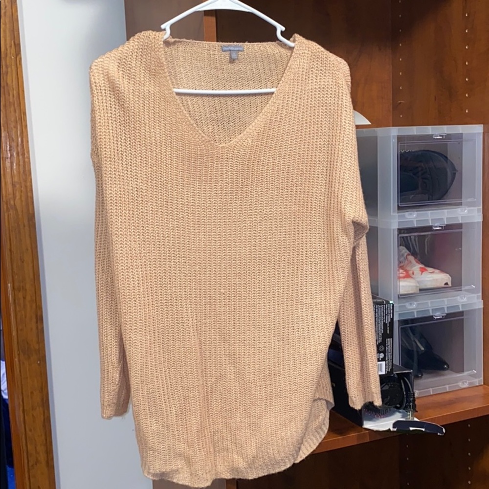 Blush pink/ tan long sleeve sweater